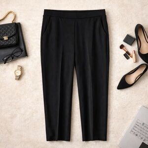 NEW One Five One Women's Stretch Pull On Black Trouser Pants Size Large 34 x 33